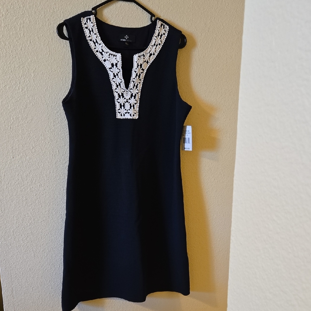 Ronni Nicole Black Dress with White Embroidery